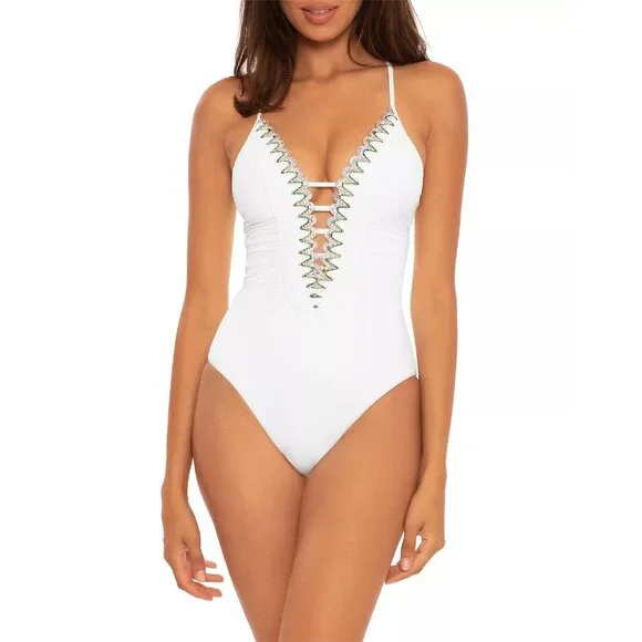 BECCA by Rebecca Virtue Layla One Piece Swimsuit - White - Small - Picture 2 of 5